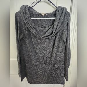 LOFT gray cowl neck knit lightweight sweater